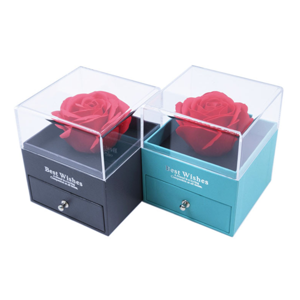 Eternal jewelry box item chain box clear acrylic jewelry box high grade ring box rose lipstick box