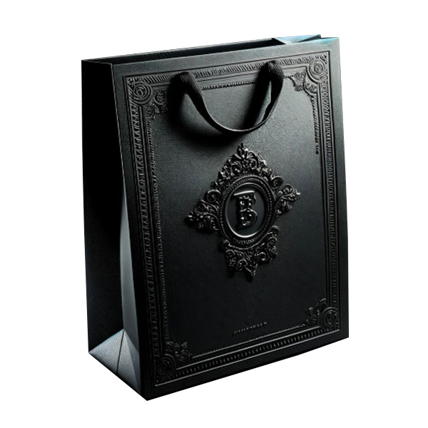 Wholesale Luxury Black Paper Bag with Free Design