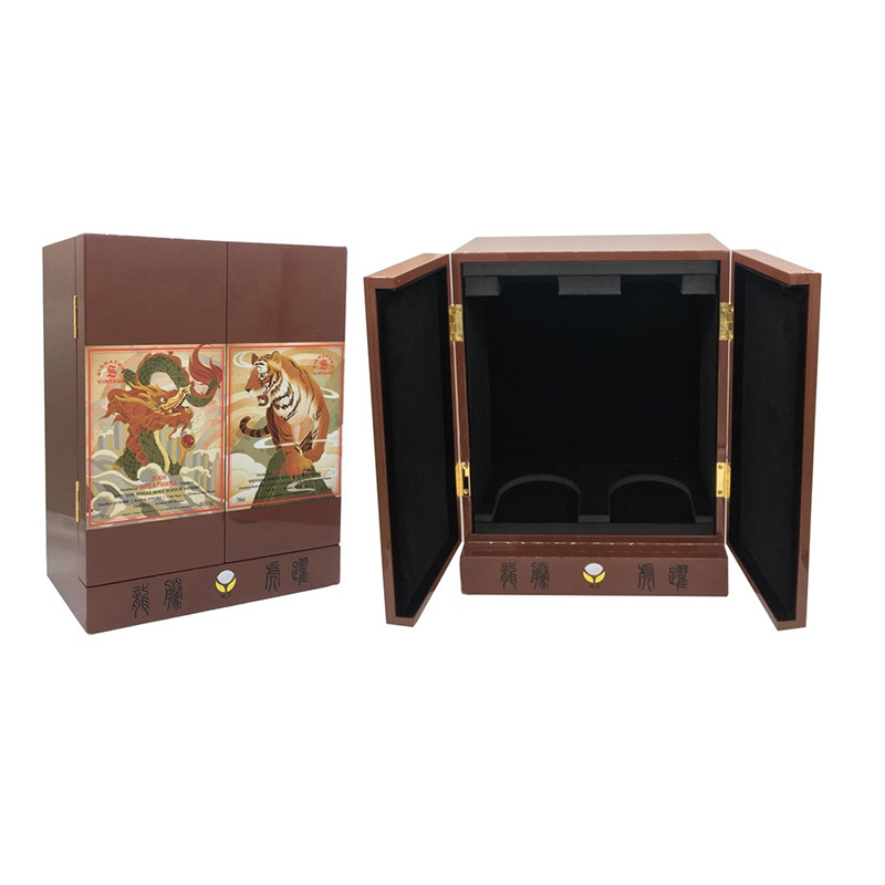 Wholesale wooden whisky box with double door