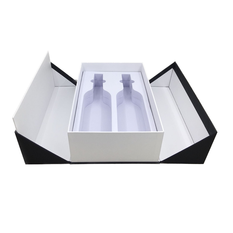 wholesale black and white whisky box, custom black and white whisky box